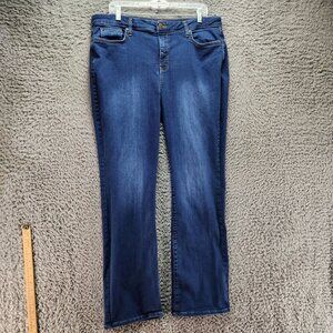 NYDJ Jeans Womens 16 Blue Barbara Bootcut Stretch Denim Lift Tuck *Read*